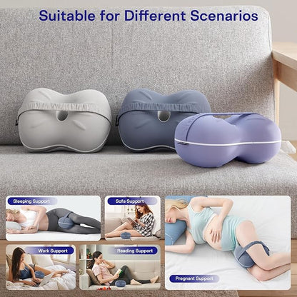 Knee Pillow for Side Sleepers - Leg Pillow for Side Sleeping, Memory Foam Knee Pillows for Back Hip Pain, Spine Aligning, Sciatica, Surgery Recovery