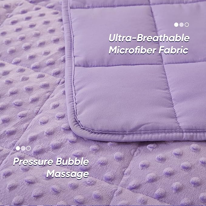 Weighted Blanket for Women and Men, Comfortable and Soft Throw Weighted Blanket with Premium Glass Beads for All Season 5 lbs 40"x60" Purple