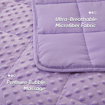Weighted Blanket for Women and Men, Comfortable and Soft Throw Weighted Blanket with Premium Glass Beads for All Season 5 lbs 40"x60" Purple