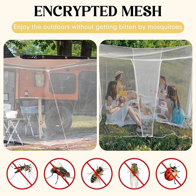 4 Corners Mosquito Net Bed Canopy for Single Twin Full Size, Rectangular Bed Curtains Drapes with 4 Hanging Hooks for Home Indoor Patio Outdoor(White,L75 X W35.5 X H59 Inch)