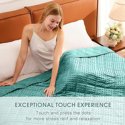 Teal Weighted Blanket for Adults 20lbs, 48"x72", Twin Full Size Cooling Minky Heavy Throw Blanket for 130-220lbs, Soft Winter Thick Big Blankets Weighted Comforter Gift for Sleeping