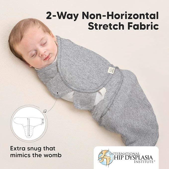 3-Pack Organic Baby Swaddle Sleep Sacks - Swaddles for Newborns, Infant 3-6 Months, Baby Girls, Boys, Soft & Snug Newborn Sleep Sack, Nursery Swaddling Blankets (Cloud, L)
