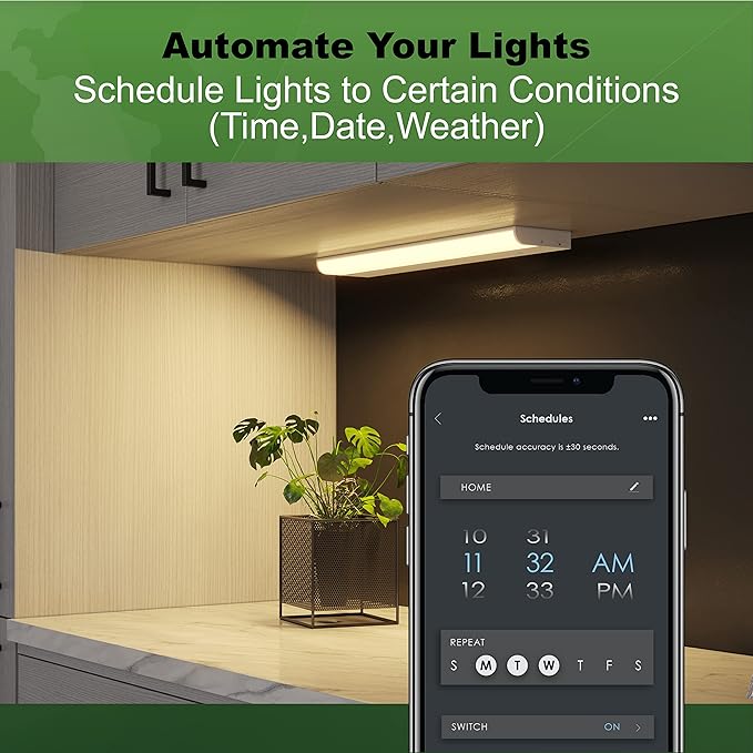 Good Earth Lighting 18" Smart Wi-Fi LED Direct Wire Undercabinet Bar Light - Wi-Fi + Bluetooth, White, 1100 Lumen, Tunable Color Temp 2700K-6500K, Energy Star