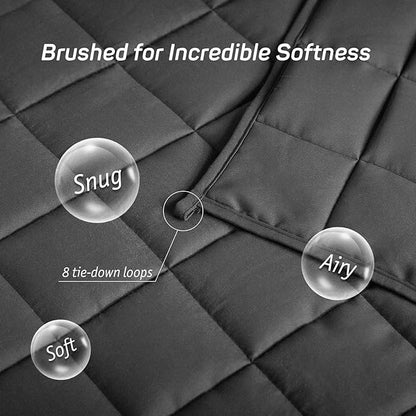 Weighted Blanket for Adults 15lbs, 48"x72", Twin Size Soft Cooling Weighted Blanket for 125-180lbs, Breathable Heavy Blanket with Glass Beads Warm Thick Blanket for Bed Sofa All Season, Dark Grey