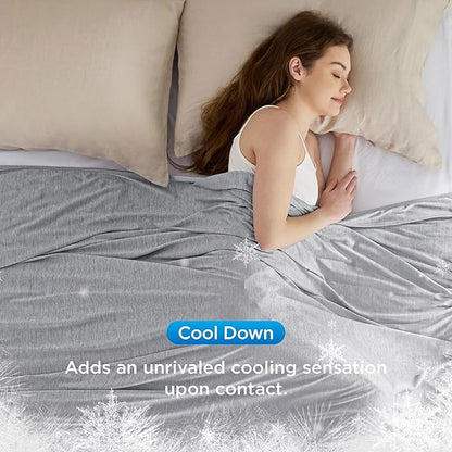 Bedsure Light Grey Cooling Blanket Twin XL for Hot Sleepers - Summer Cold Blanket with Rayon Derived from Bamboo for Twin Size Bed, Ice Cool Cold Lightweight Arc-Chill Thin Summer Bedding, 60x90
