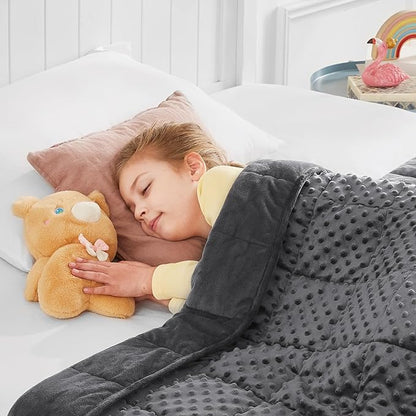HOSUKKO Weighted Blanket - 10 lbs Grey Thciken Heavy Blanket - Small Size Breathable Comfortable Blanket(50 * 60 inches, 10 lbs)