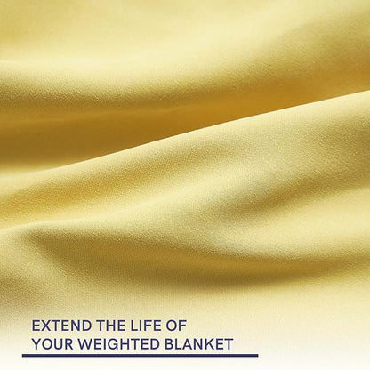 YnM Cotton/Polyester Duvet Cover for Weighted Blankets (Yellow/Green Reversible, 48''x72'')