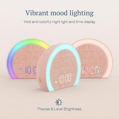 ANJANK Loud Alarm Clock with Wireless Bed Shaker, Vibrating Dual Alarm with Light Wake Up for Heavy Sleepers & Hearing Impaired, 9-Color Night Light, 8 Alarms, 0-100% Dimmer, USB Charger, Bedroom