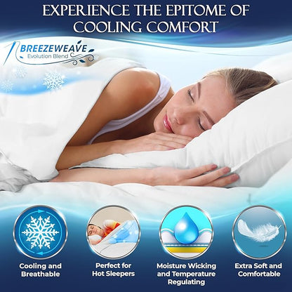 DECOLURE Cooling Bed Sheets Cal-King Set 4pcs - Luxurious & Soft California King Size Cooling Sheets for Hot Sleepers - Comfy & Cool California King Bamboo Viscose Microfiber Sheets (White)