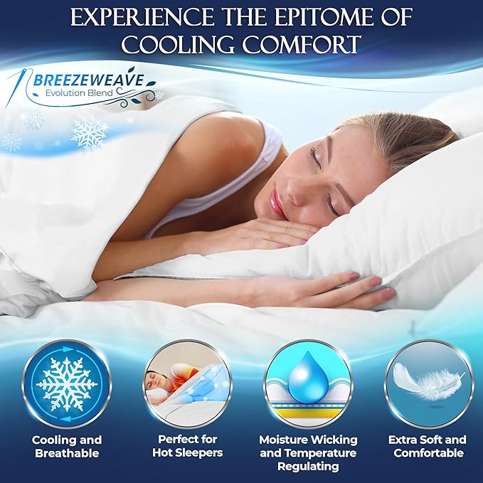 DECOLURE Cooling Bed Sheets Twin Set 3pcs - Luxurious & Ultra-Soft Twin Size Cooling Sheets for Hot Sleepers - Comfortable Cool Bamboo Viscose Microfiber Sheets Twin Size w/Deep Pockets (White)