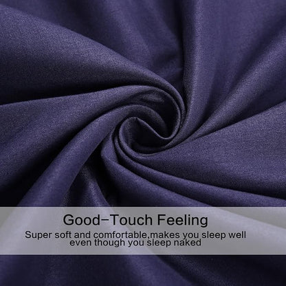 4 Piece Bed Sheet Set (Queen,Blue) 1 Flat Sheet,1 Fitted Sheet and 2 Pillow Cases,Brushed Microfiber Luxury Bedding with Deep Pockets