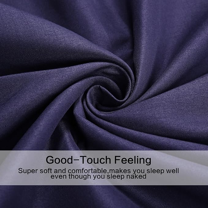 4 Piece Bed Sheet Set (Full,Blue) 1 Flat Sheet,1 Fitted Sheet and 2 Pillow Cases,Brushed Microfiber Luxury Bedding with Deep Pockets