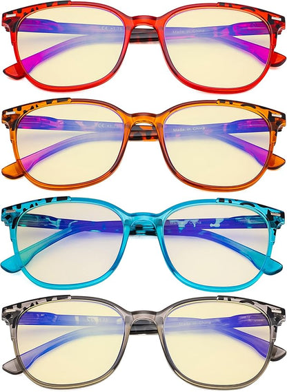 Eyekepper Ladies Reading Glasses - 4 Pack Large Square Readers for Women
