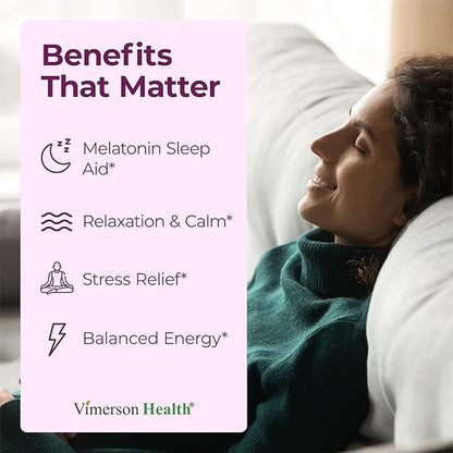 Melatonin 3mg Sleep Aid with L-Theanine & Valerian Root – Turmeric Curcumin Supplement with Ginger & Black Pepper – Organic Turmeric Supplement for Sleep, Calm and Stress Relief Support – 60 Capsules