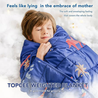Topcee Weighted Blanket (5 lbs, 36" x 48") Cooling Throw Heavy Blanket for Sleeping Apply to 40-60 lbs, Soft Thick Breathable Blanket with Glass Bead, Easy Care