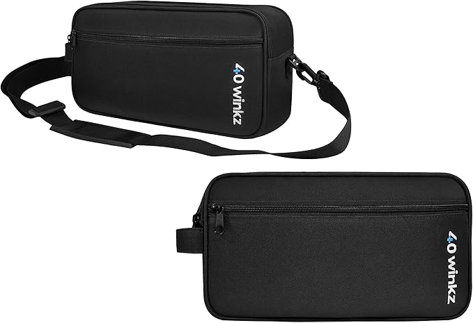 40Winkz CPAP Carrying Case for Travel – Fits ResMed AirMini, Z1, Z2 & Mini Machines, Compact Portable Travel Bag with Shoulder Strap, Luggage Sleeve & Organizer Pockets (Black)