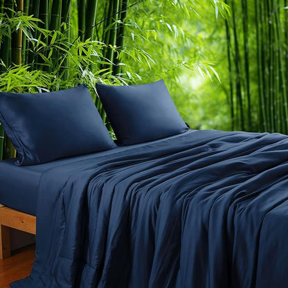 Bamboo Viscose All Season Comforter/Blanket - Ultra Soft & Breathable Comfort - Perfect Medium Weight for Snuggling Without Overheating - Enjoy Cozy Sleep All Night