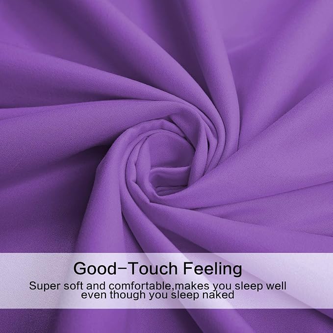 4 Piece Bed Sheet Set (Full,Violet) 1 Flat Sheet,1 Fitted Sheet and 2 Pillow Cases,Brushed Microfiber Luxury Bedding with Deep Pockets