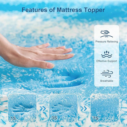 3 Inch Twin Size Memory Foam Mattress Topper, Cooling Gel Infusion Bed Topper Pad for Firm Mattress (39" x 75")