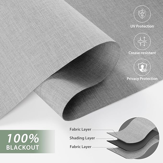ZSHINE Motorized Blackout Window Blinds Over-Size Customize Width (21-114 Inches) Remote Control Wireless and Rechargeable Motor Roller Shades Blinds for Windows(82133C)