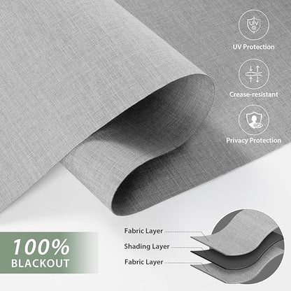 ZSHINE Motorized Blackout Window Blinds Over-Size Customize Width (21-114 Inches) Remote Control Wireless and Rechargeable Motor Roller Shades Blinds for Windows(82133C)