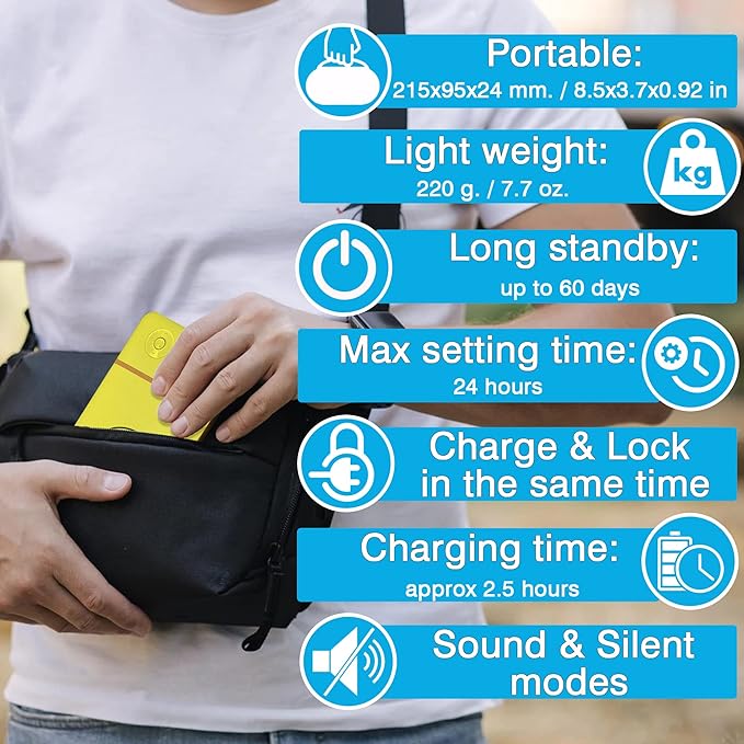 Lockbox for Phone - Timed Lock Box for Cellphone for Self-Discipline, Portable Smartphone Time Lock Box, Jail Phone Box for Family Time, Locking Container to Reduce Screen Time (Yellow)