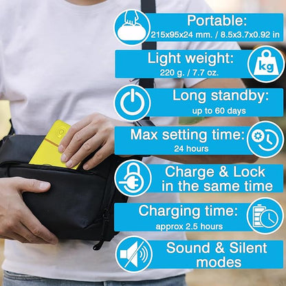 Lockbox for Phone - Timed Lock Box for Cellphone for Self-Discipline, Portable Smartphone Time Lock Box, Jail Phone Box for Family Time, Locking Container to Reduce Screen Time (Yellow)