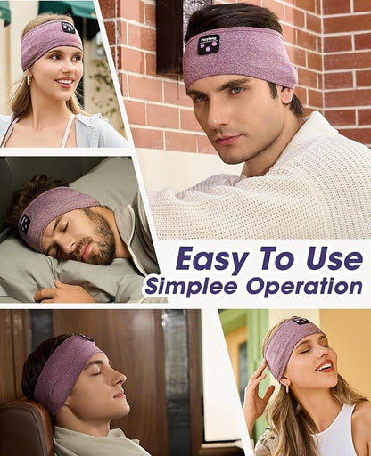 Perytong Sleep Headphones Bluetooth 5.4, Sleep Headphones for Side Sleepers with Ultra-Thin HD Stereo Speakers, Wireless & Sweat Resistant Sport Earphones for Workout Yoga Travel