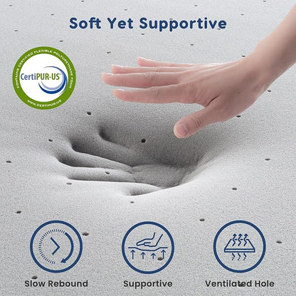3 Inch Mattress Topper King,Gel Memory Foam Mattress Topper Bed Topper for Soft & Cooling Sleep and Pressure Relieve, CertiPUR-US Certified，Bed Ventilated Design with Bed Topper