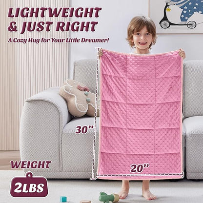 anfie Weighted Blanket Kids(30"x40" 2lbs) Weighted Blanket Cooling Blanket for Sleeping,Throw Size Breathable Blanket with Premium Glass Bead(Pink)