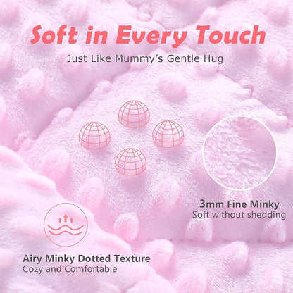 LOYIGA Weighted Blanket with Removable Duvet Case 3lbs 36” x 48”,Reversible Heavy Blanket (Pink)