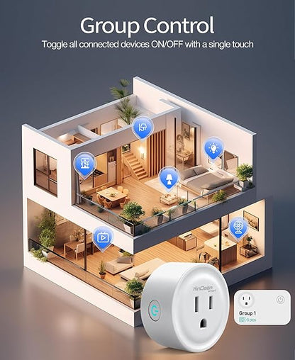 Smart Plug, WiFi Smart Outlet Compatible with Alexa & Google Assistant, Bluetooth WiFi Socket with Timer & APP Remote Control for Home, 2.4GHz Network Only, Wireless Outlet Plug
