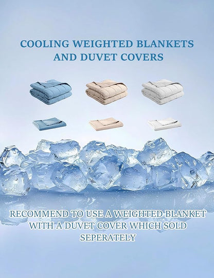 BB BLINBLIN Cooling Weighted Blanket Heavy Blanket,Premium Soft and Comfortable Material and Glass Beads (Blue, 80''x87'' 25lbs), Two Persons(110~190lb) Sharing Use on Queen/King Bed