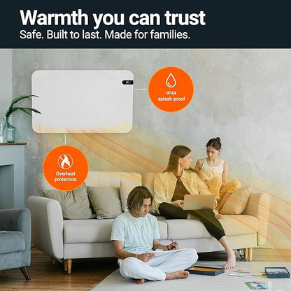 Könighaus 600W Smart Dual Space Heater – Wall heater and mobile use – WiFi App Control & Remote – Includes Towel Rack, Stand Feet & Mounting Kit – Color: White