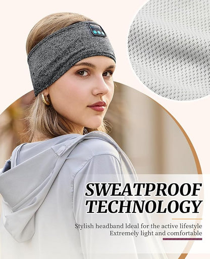 Perytong Sleep Headphones Bluetooth 5.4, Sleeping Headphones with Built-in Stereo Speakers, Wireless Earphones for Comfortable Sleep Listening, Soft & Sweat-Proof Sports for Workout