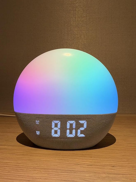 Smart Sunrise Alarm Clock with LED Color Changing Light, Digital Display, FM Radio, White Noise Machine, Natural Wake Up Light