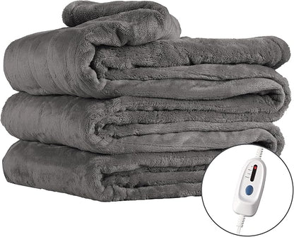 Electric Heated Blanket Full Size 72"×84" with 9 Heating Levels & 1-10Hs Auto Off, Single Control Large Heating Heater Blankets, Cozy for Bed & Sofa, Energy Efficient, Machine Washable, Light Gray