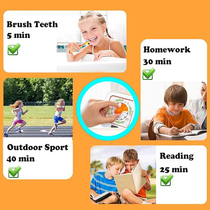 Task Timer, Timer for Kids, Students and Adults. with to-do List Card, Planning for Daily Chore, Schedules, School Classroom, Homework. Silent and Efficient Time Management Tool.