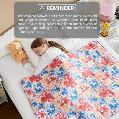 L'AGRATY Weighted Blanket - 40"x60" 7lbs Cooling Breathable Weighted Blanket Microfiber Material with Glass Beads
