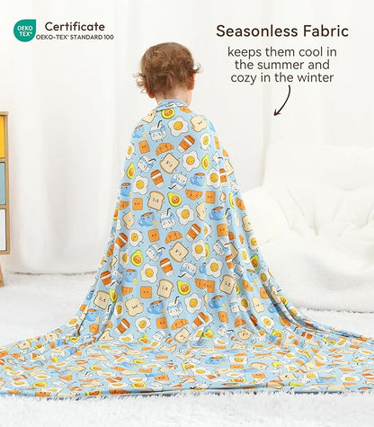 Premium Baby Blankets, Soft Viscose from Bamboo Blanket for Boys and Girls, Nursery Crib Bedding Quilt for Newborn and Toddler, Cooling for Hot Sleepers, 50'' x 50'' Blue Breakfast