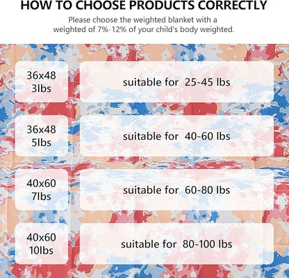 L'AGRATY Weighted Blanket - 36"x48" 5lbs Microfiber Material with Glass Beads Small Blanket for All-Season Summer Fall Winter Soft Thick