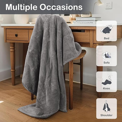 Electric Heated Blanket Full Size 72"×84" with 9 Heating Levels & 1-10Hs Auto Off, Single Control Large Heating Heater Blankets, Cozy for Bed & Sofa, Energy Efficient, Machine Washable, Light Gray