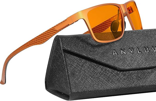 ANYLUV Blue Light Blocking Glasses Men Computer Gaming Glasses Lightweight Al-Mg Metal Anti Eyestrain Eye Protection