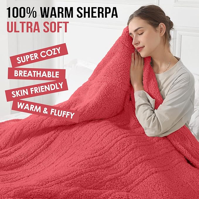 ESTINGO Queen Size Heated Blanket, Electric Blanket Queen Dual Control Washable with 5 Heating Levels & 10 Hours Auto Off, Electric Heated Blanket with ETL Certified for Bedding, 84"x90", Rose Pink