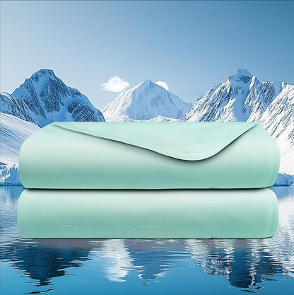 Cooling Blanket, Cooling Comforter Full Size - Lightweight, Breathable Summer Quilt for Hot Sleepers, Soft & Hypoallergenic Bedding, Green Twin/Full Quilt (79"x90")