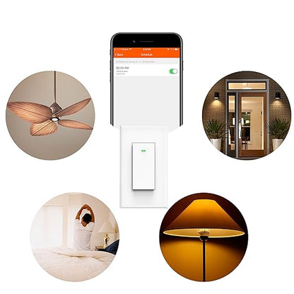 Smart Switch, Works with Alexa and Google Home, Voice control, No hub Required, Timing Synchronization, Suit for 1/2/3/4 Group Type Switch Box Micmi, Neutral wire required, Smart light switch 2pack