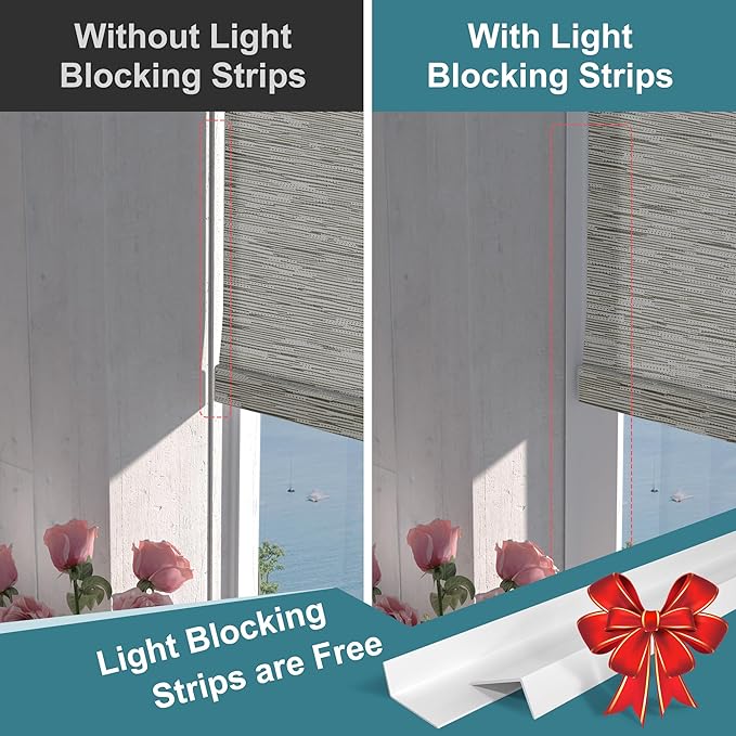 Motorized Blinds with Remote,Light Filtering Smart Roller Shades with App,Voice Control,Thermal Insulated Automatic Blinds,Electric Shades with USB/Solar Pannel.Filter Jacquard Brown