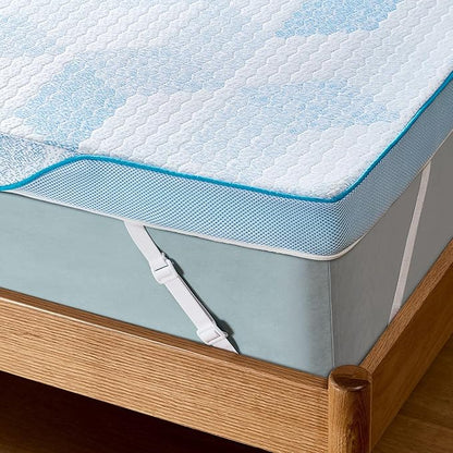 PERLECARE Medium Firm Mattress Topper Queen – 3 Inch Gel Memory Foam Bed Topper for Pressure Relief, Breathable Soft Bamboo Mattress Pad with Removable Non-Slip Cover, CertiPUR-US Certified