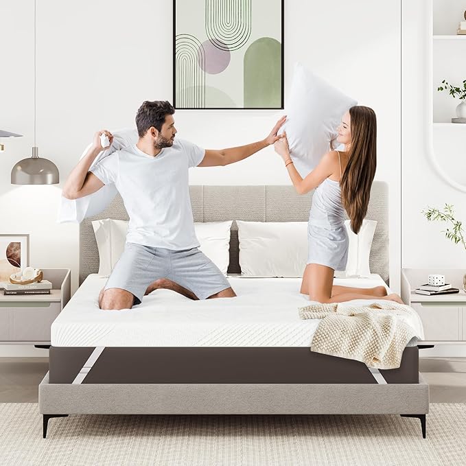 4 Inch Cal King Firm Mattress Topper, Extra Firm Memory Foam Bed Topper for Pain Relief, Cooling Gel-Infused & Removable Cover, CertiPUR-US & Oeko-Tex Certified