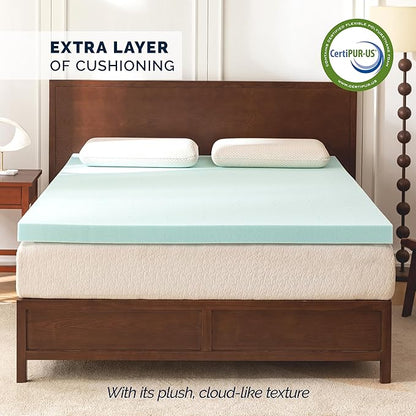 Elegant Comfort 3 Inch Premium Ventilated Memory Foam Mattress Topper - Optimizes Airflow - CertiPUR Certified - Mattress Pad and Bed Topper - Twin Size